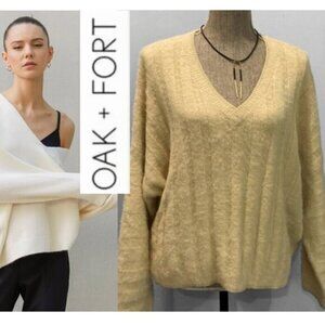 OAK + FORT Oversized Crop V neck Sweater medium large fit